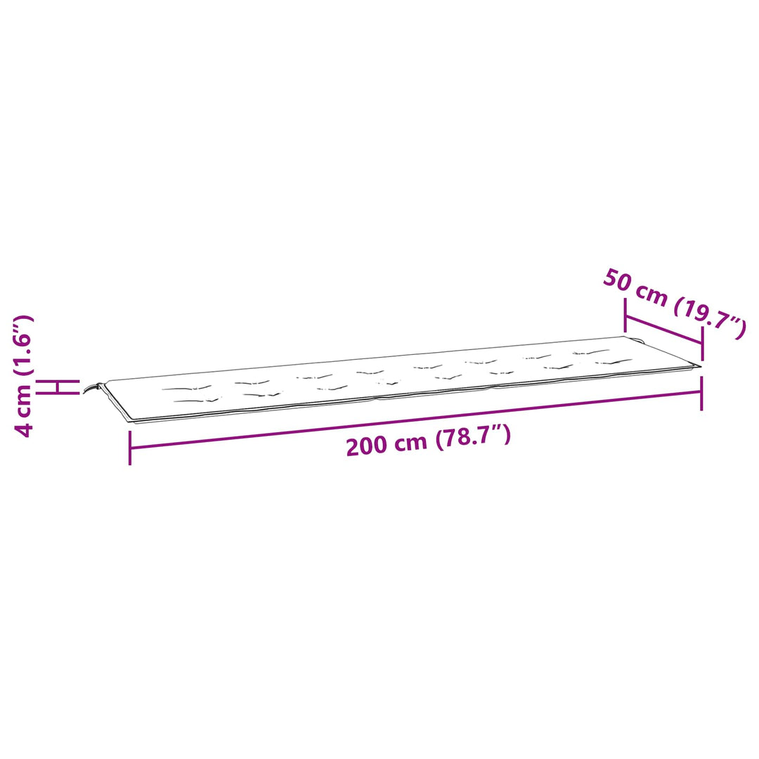 Bänk Kudde Löv Bladmönster 200 X 50 X 3 Cm Oxford Tyg