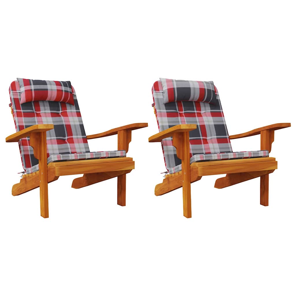 Stolkuddar Rutig 2 Pcs Röd Rutig 58 X 77 X 4,5 Cm Oxford Tyg