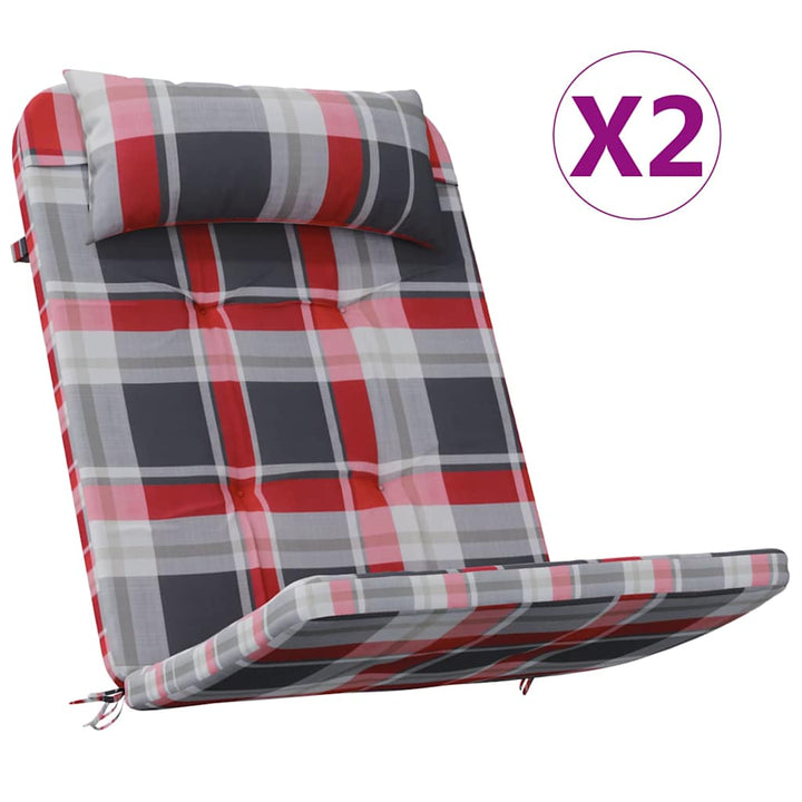 Stolkuddar Rutig 2 Pcs Röd Rutig 58 X 77 X 4,5 Cm Oxford Tyg