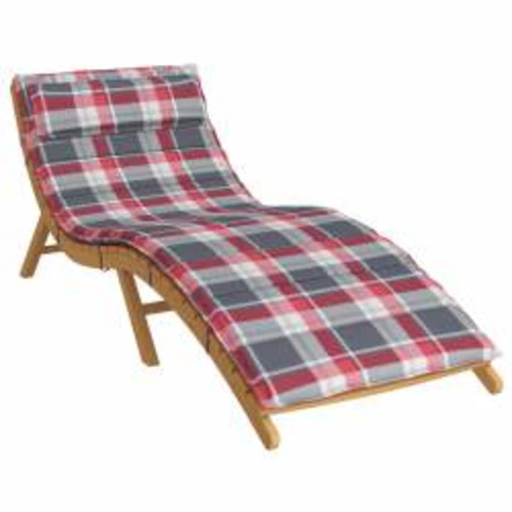 Solsängkudde Röd Och Grå 178 X 60 X 4 Cm Oxford Tyg