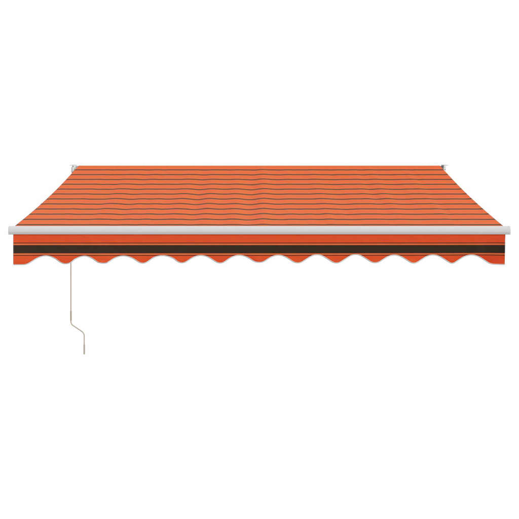 Markis Infällbar Orange Och Brun 3X2,5 M Tyg&amp;Aluminium