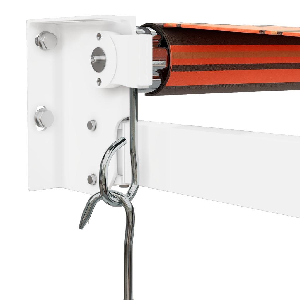 Markis Infällbar Orange Och Brun 3X2,5 M Tyg&amp;Aluminium