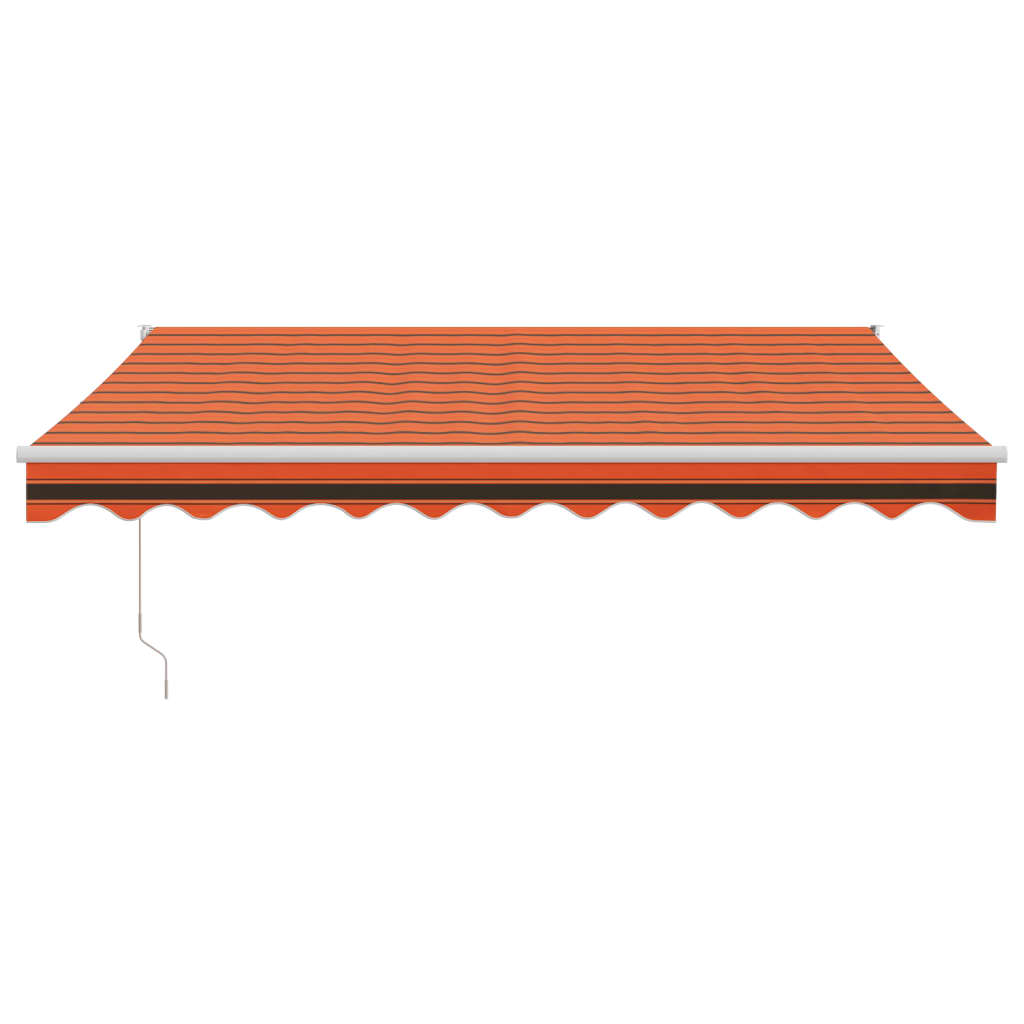 Markis Infällbar Orange Och Brun 3,5X2,5 M Tyg&amp;Aluminium