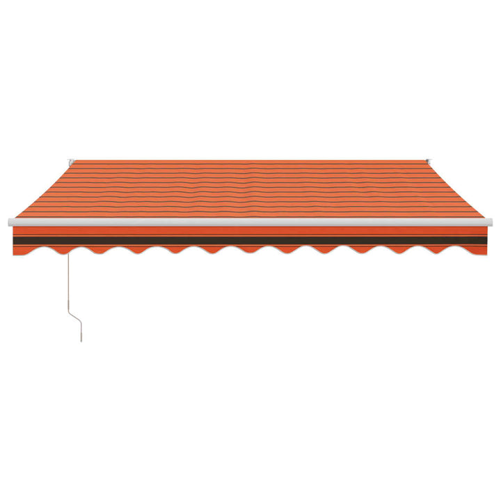 Markis Infällbar Orange Och Brun 3,5X2,5 M Tyg&amp;Aluminium
