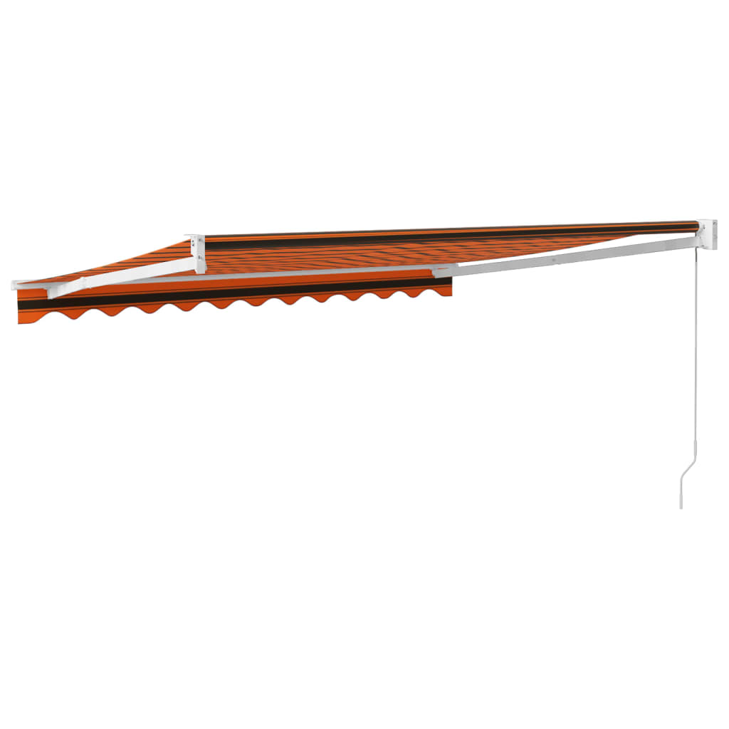 Markis Infällbar Orange Och Brun 3,5X2,5 M Tyg&amp;Aluminium
