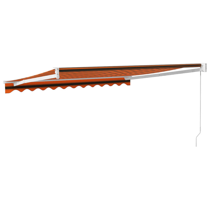 Markis Infällbar Orange Och Brun 3,5X2,5 M Tyg&amp;Aluminium