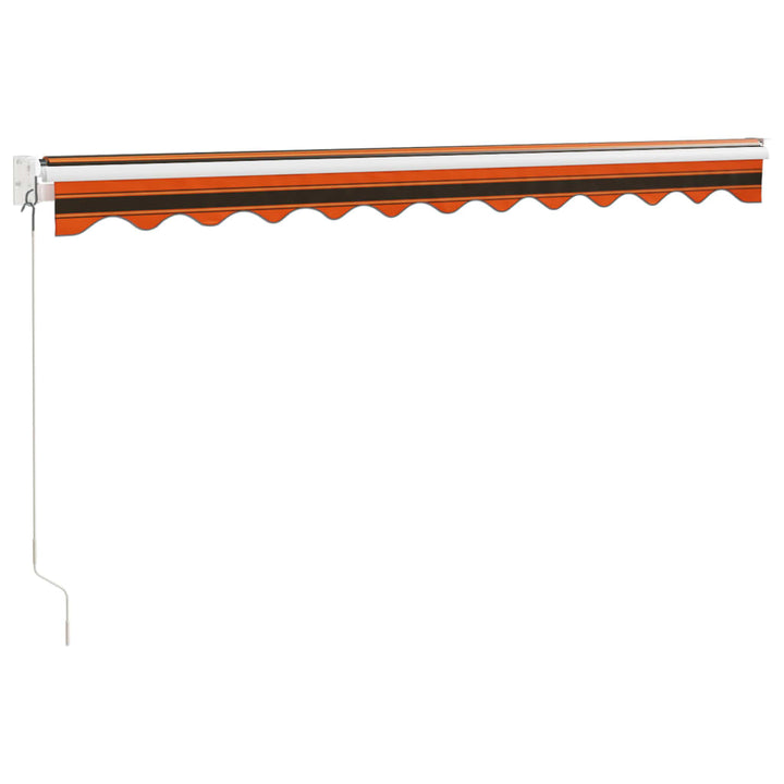 Markis Infällbar Orange Och Brun 3,5X2,5 M Tyg&amp;Aluminium