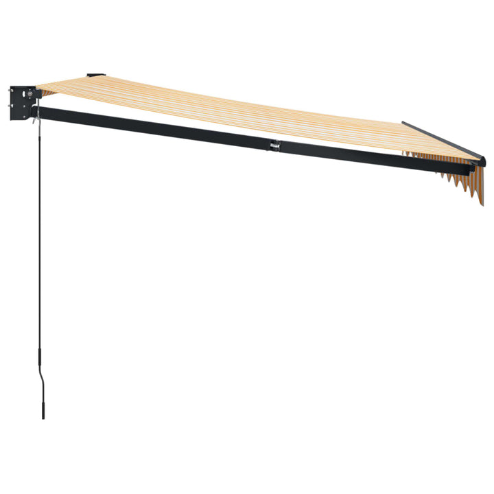 Markis Infällbar Gul Och Vit 3,5X2,5 M Tyg&amp;Aluminium