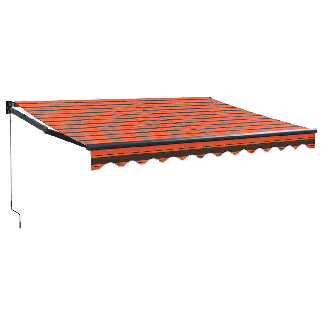 Markis Infällbar Orange Och Brun 3X2,5 M Tyg&amp;Aluminium