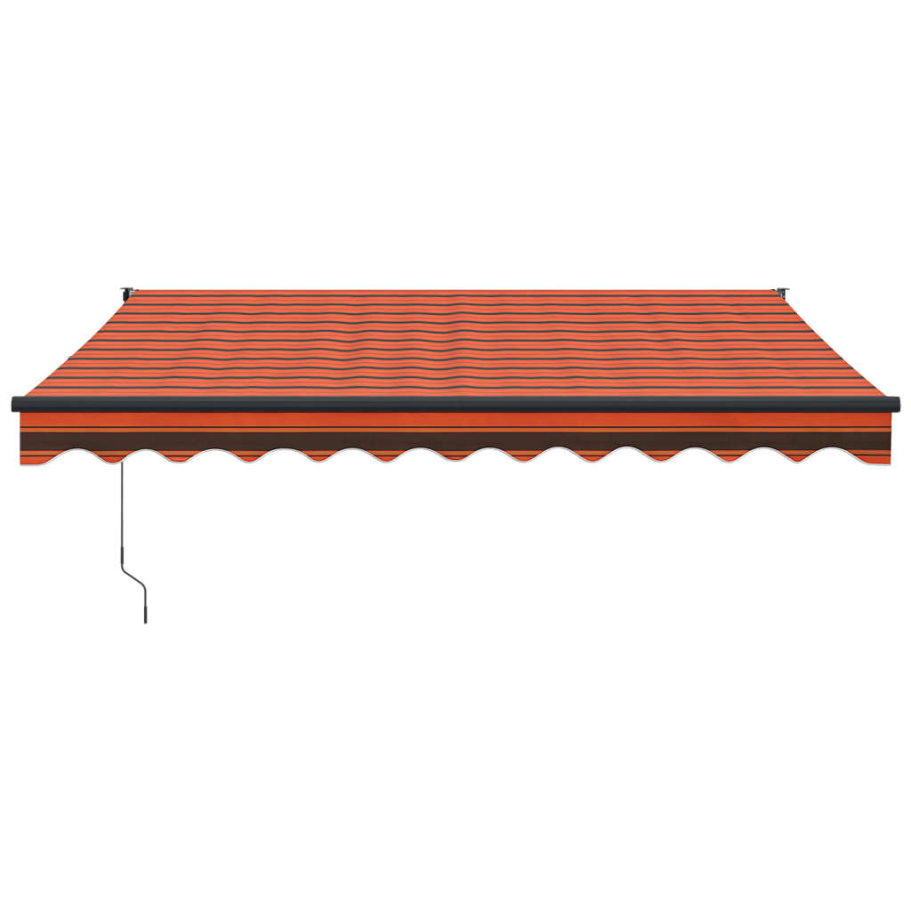 Markis Infällbar Orange Och Brun 3X2,5 M Tyg&amp;Aluminium