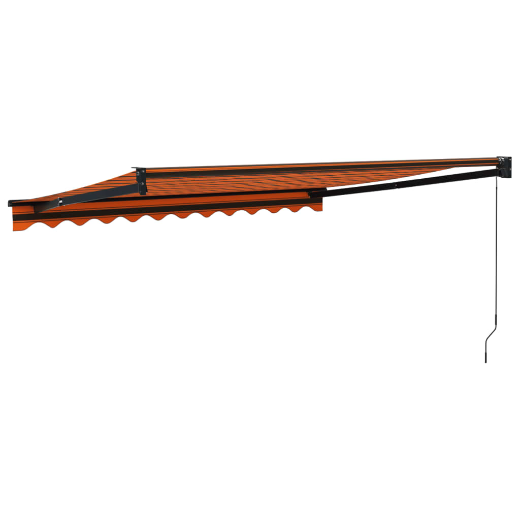 Markis Infällbar Orange Och Brun 3X2,5 M Tyg&amp;Aluminium