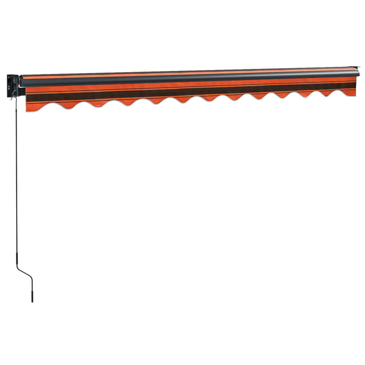 Markis Infällbar Orange Och Brun 3X2,5 M Tyg&amp;Aluminium