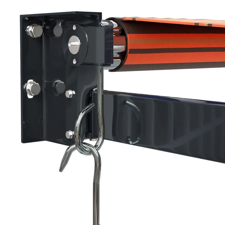Markis Infällbar Orange Och Brun 3X2,5 M Tyg&amp;Aluminium
