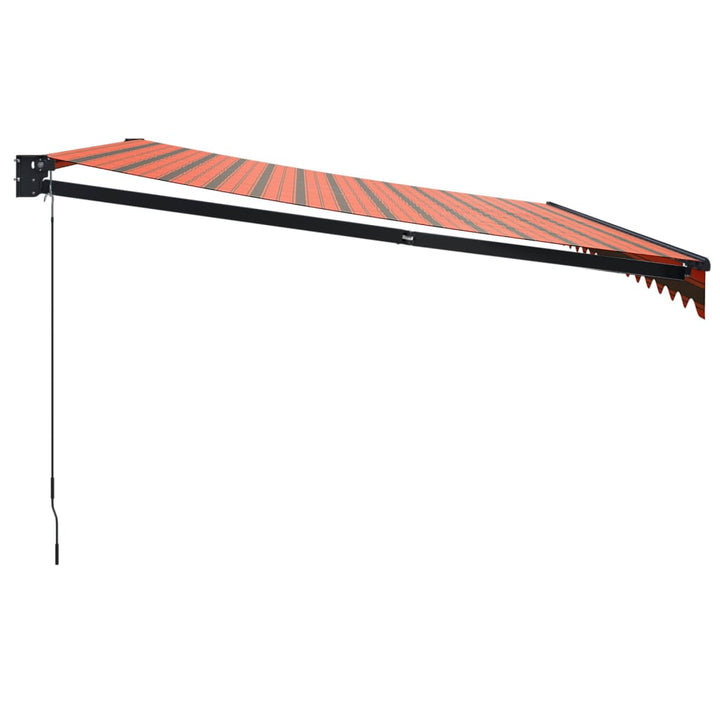 Markis Infällbar Orange Och Brun Tyg&amp;Aluminium