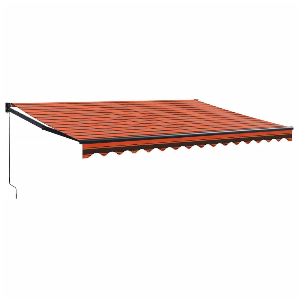 Markis Infällbar Orange Och Brun 4,5X3 M Tyg&amp;Aluminium