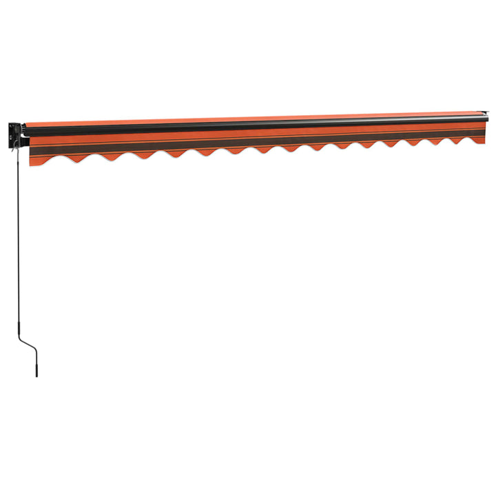 Markis Infällbar Orange Och Brun 4,5X3 M Tyg&amp;Aluminium