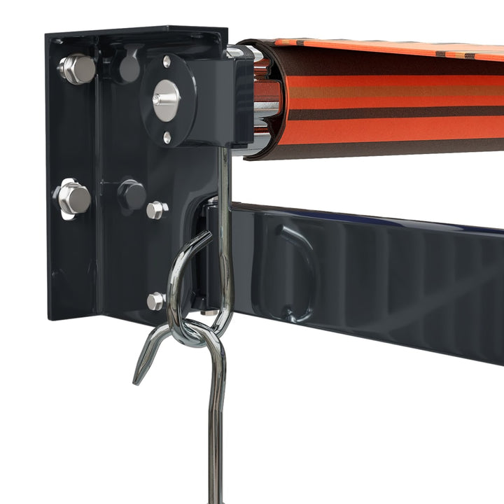 Markis Infällbar Orange Och Brun 4,5X3 M Tyg&amp;Aluminium