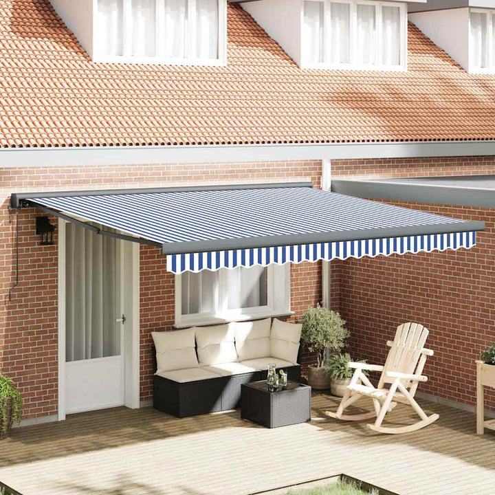 Markis Infällbar Gräddvit 3,5X2,5 M Tyg&amp;Aluminium