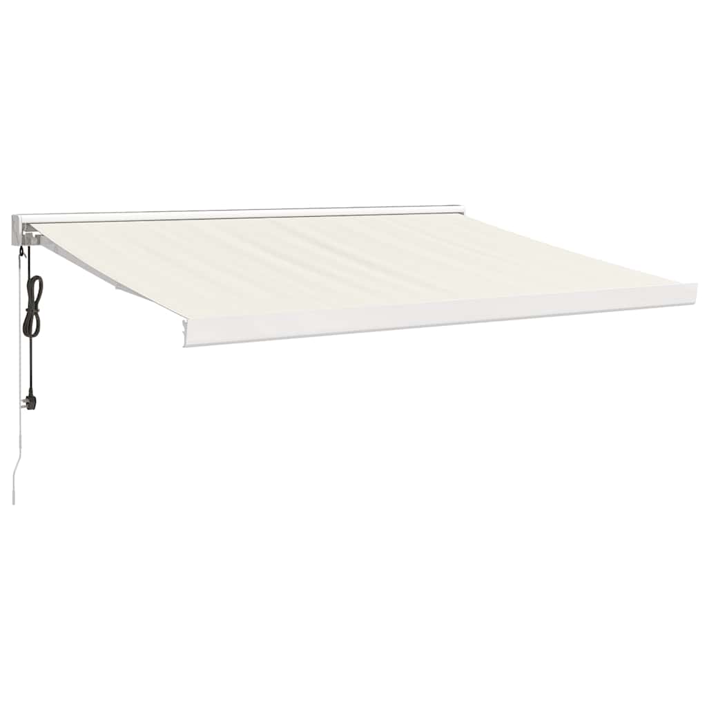 Markis Infällbar Gräddvit 3,5X2,5 M Tyg&amp;Aluminium