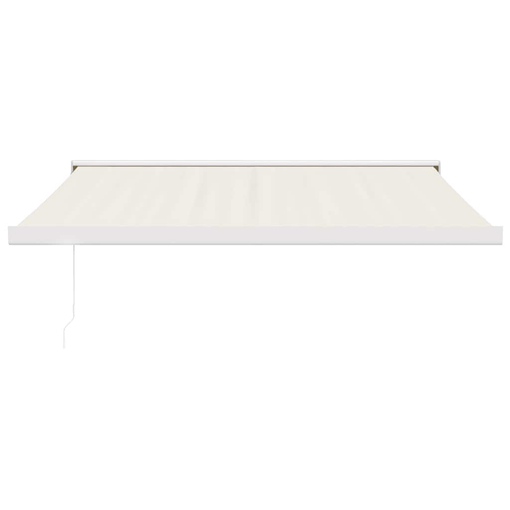 Markis Infällbar Gräddvit 3,5X2,5 M Tyg&amp;Aluminium