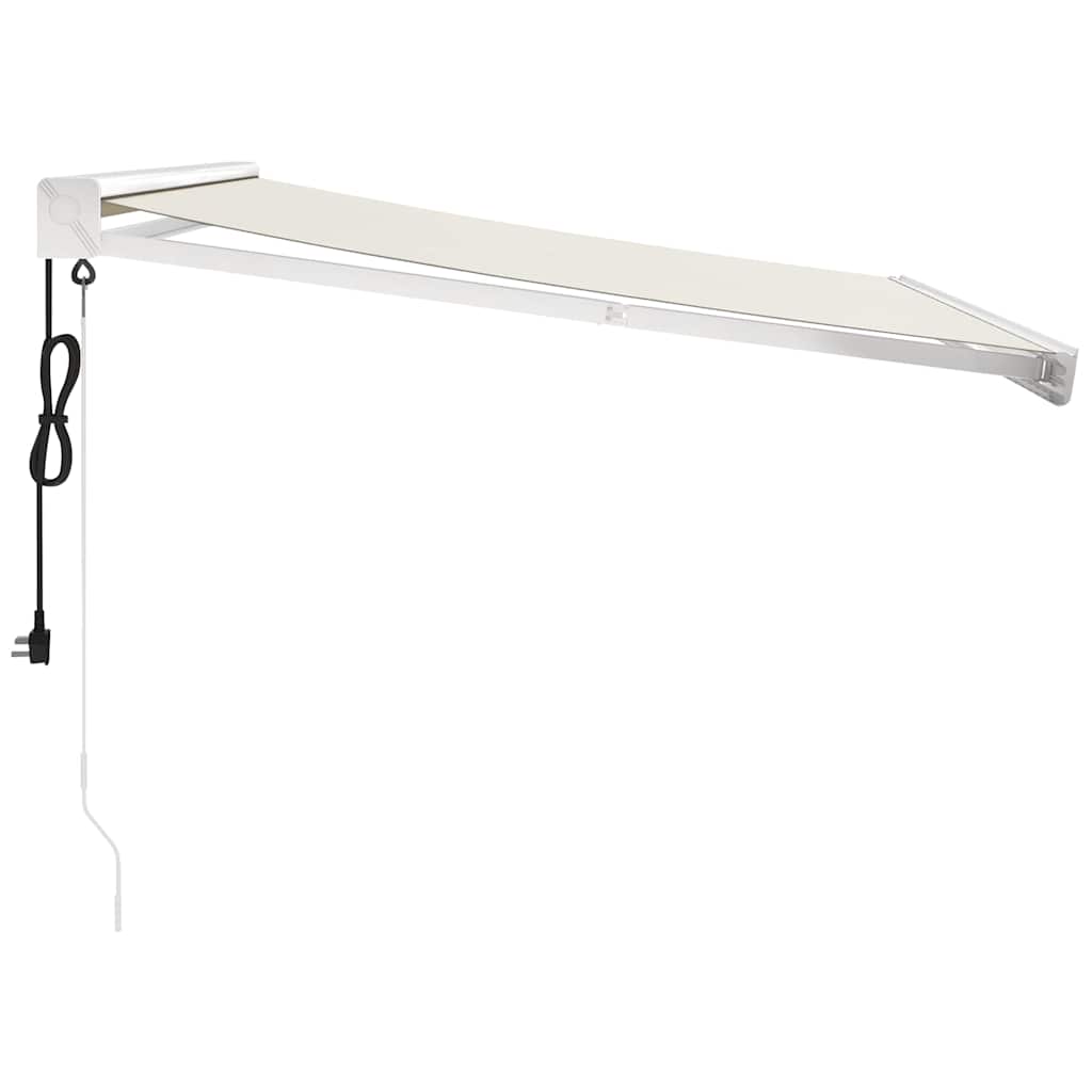 Markis Infällbar Gräddvit 3,5X2,5 M Tyg&amp;Aluminium