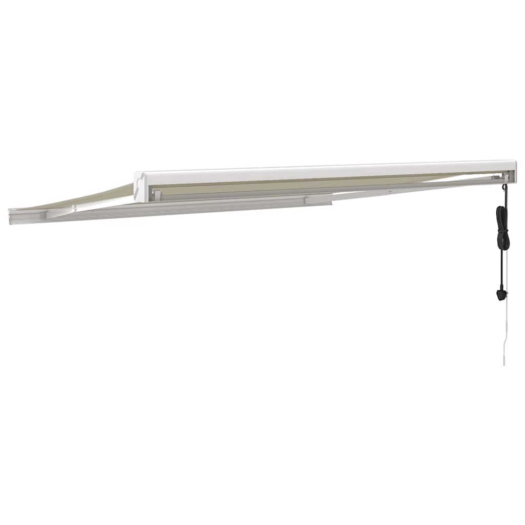 Markis Infällbar Gräddvit 3,5X2,5 M Tyg&amp;Aluminium