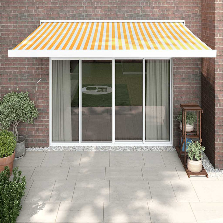 Markis Infällbar Gräddvit 3,5X2,5 M Tyg&amp;Aluminium