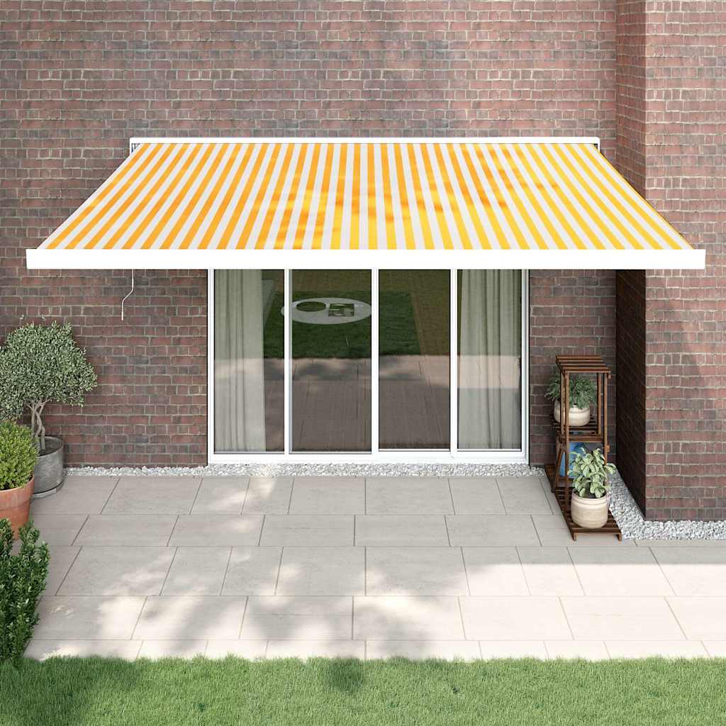 Markis Infällbar Gräddvit 3,5X2,5 M Tyg&amp;Aluminium