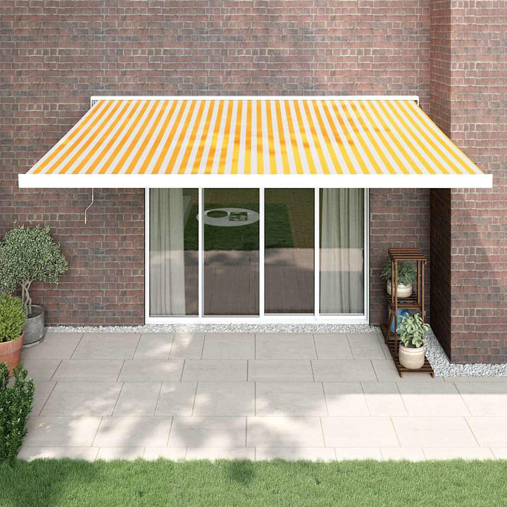 Markis Infällbar Gräddvit 3,5X2,5 M Tyg&amp;Aluminium