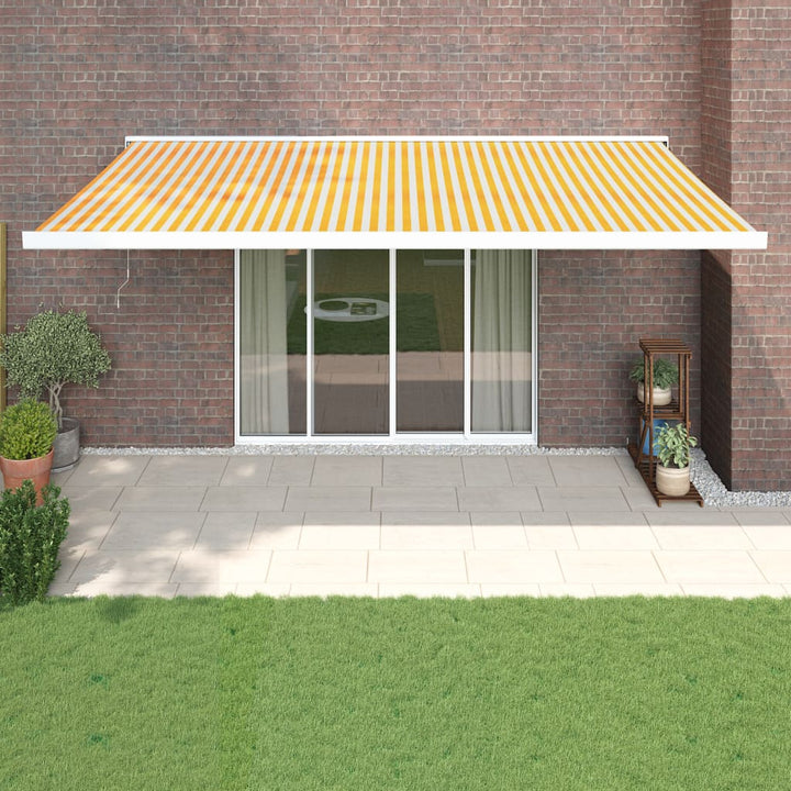 Markis Infällbar Gräddvit 3,5X2,5 M Tyg&amp;Aluminium
