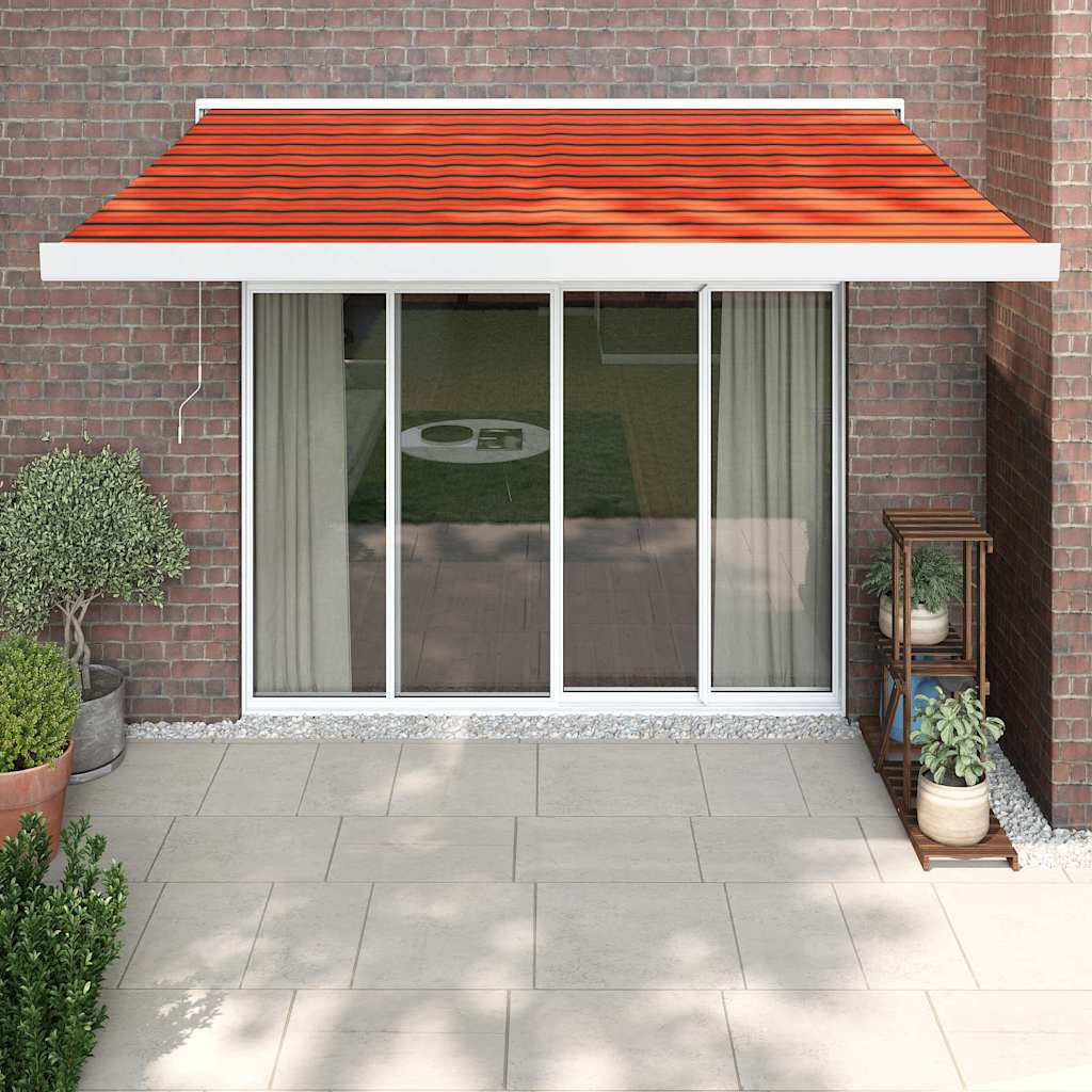 Markis Infällbar Gräddvit 3,5X2,5 M Tyg&amp;Aluminium