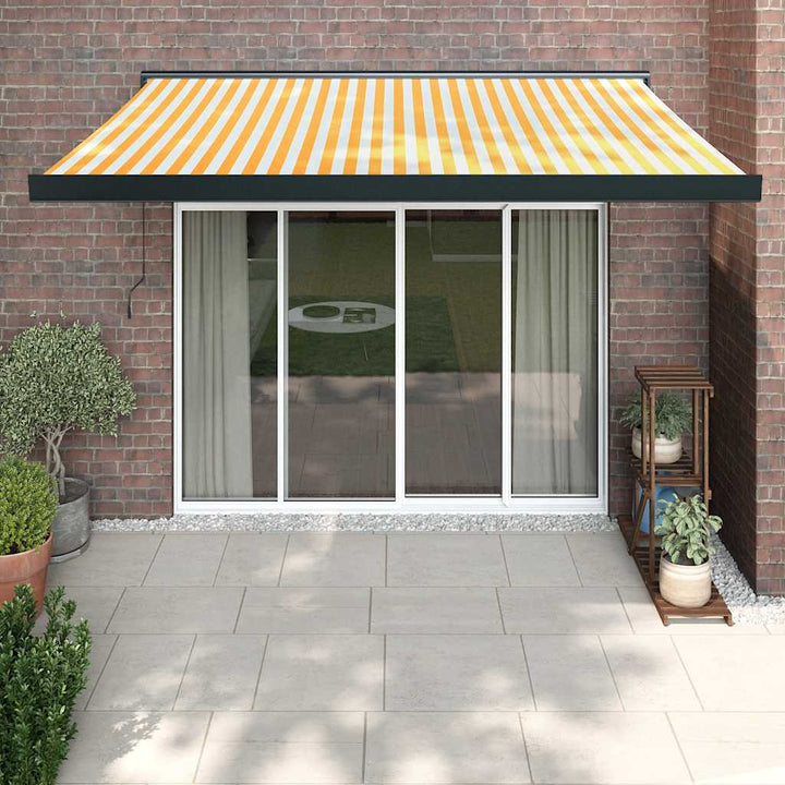 Markis Infällbar Gräddvit 3,5X2,5 M Tyg&amp;Aluminium