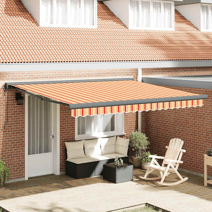 Markis Infällbar Gräddvit 3,5X2,5 M Tyg&amp;Aluminium
