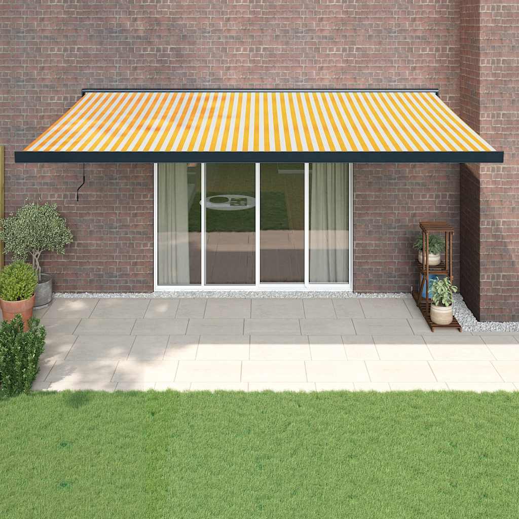 Markis Infällbar Gräddvit 3,5X2,5 M Tyg&amp;Aluminium