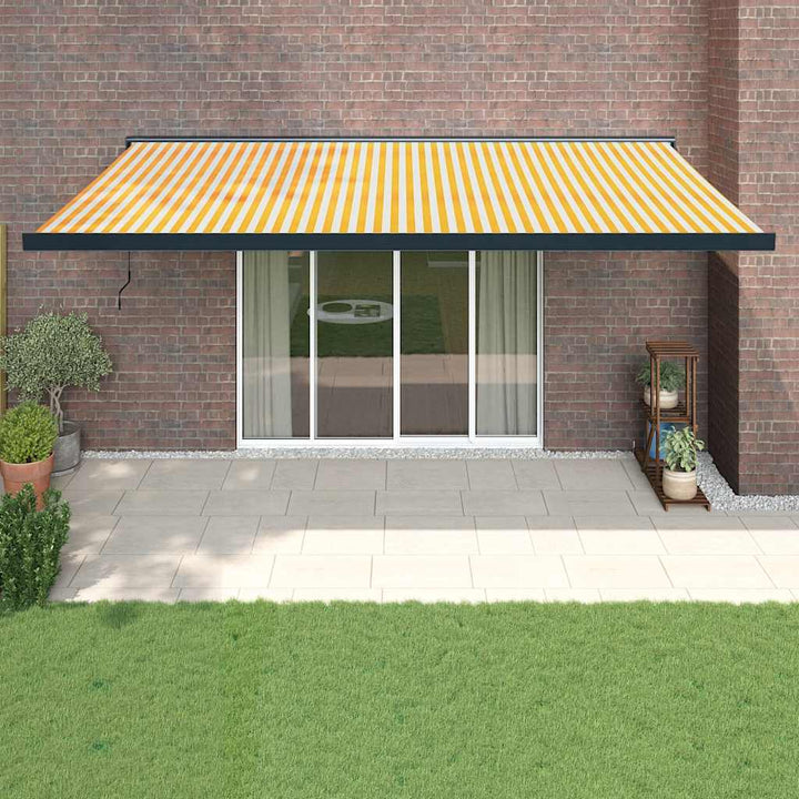 Markis Infällbar Gräddvit 3,5X2,5 M Tyg&amp;Aluminium