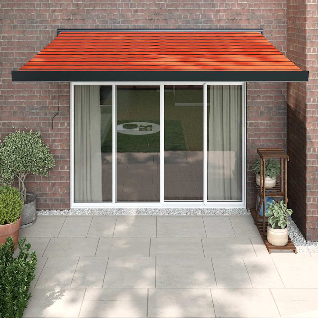Markis Infällbar Gräddvit 3,5X2,5 M Tyg&amp;Aluminium