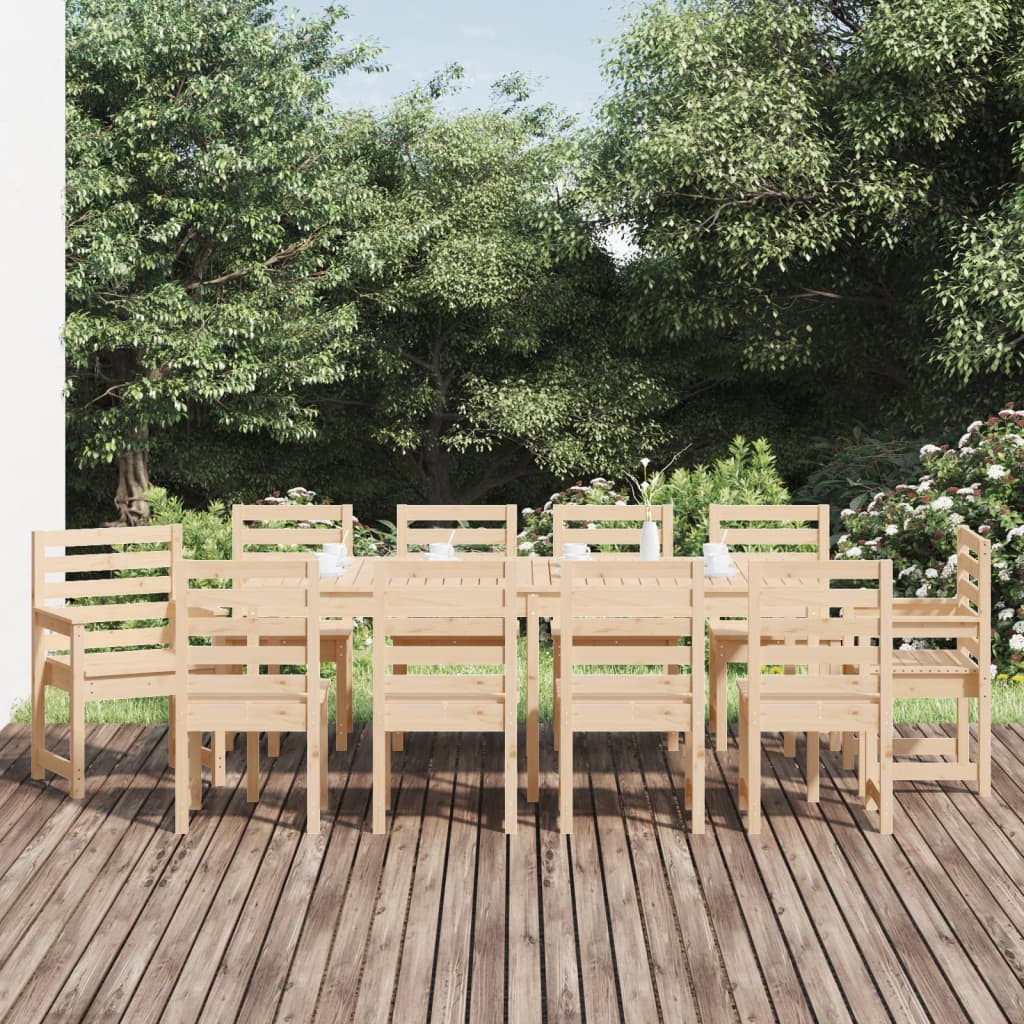 Matgrupp För Trädgården 11 Delar Massiv Furu