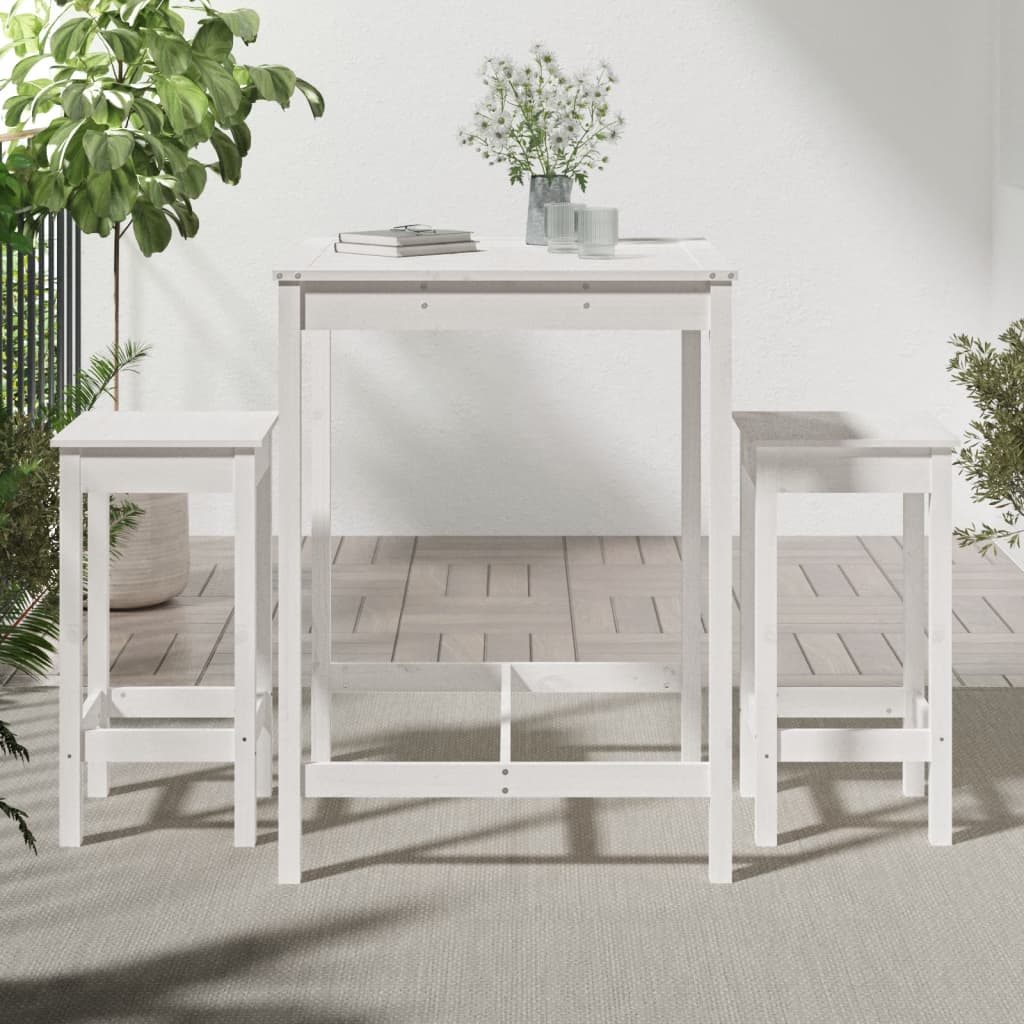 Barmöbler För Trädgården 3 Delar Massiv Furu