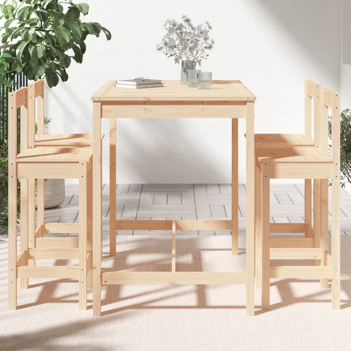 Barmöbler För Trädgården 5 Delar Massiv Furu