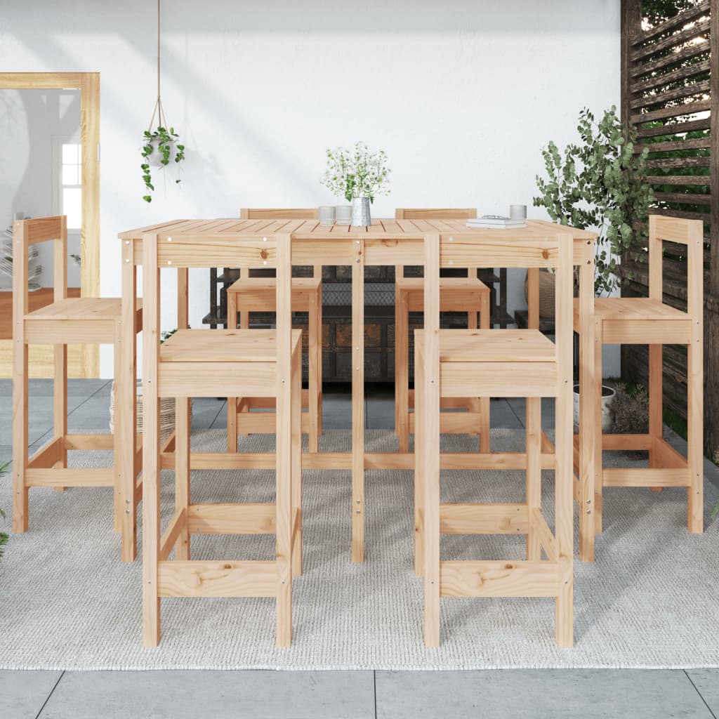 Barmöbler För Trädgården 7 Delar Massiv Furu