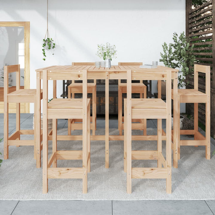 Barmöbler För Trädgården 7 Delar Massiv Furu