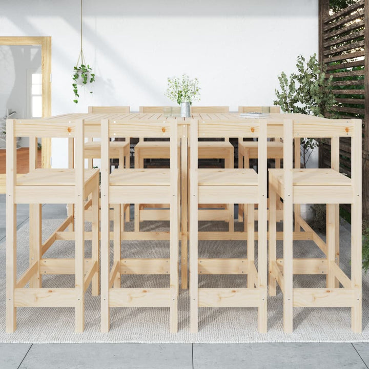 Barmöbler För Trädgården 9 Delar Massiv Furu