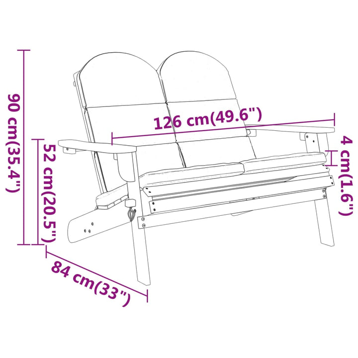 Däckstol Med Dynor 126 Cm Massivt Akaciaträ