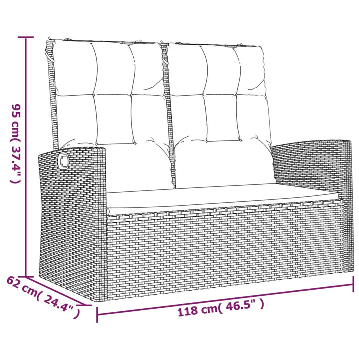 Trädgårdssoffa Med Dynor 118 Cm Konstrotting