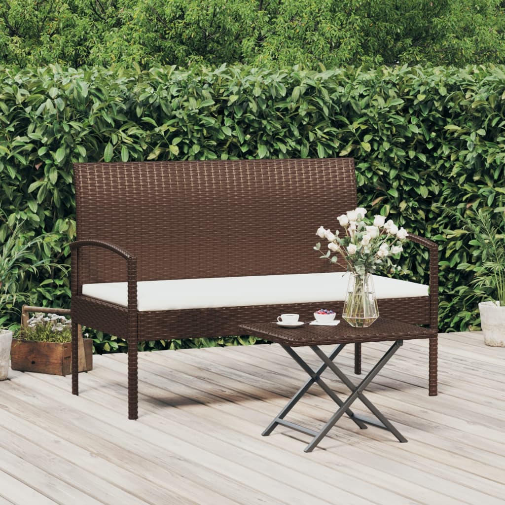 Trädgårdsbänk Med Dyna 105 Cm Konstrotting