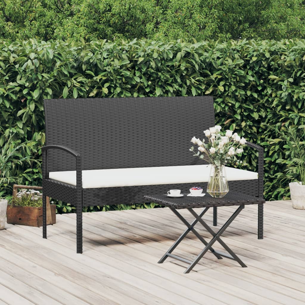 Trädgårdsbänk Med Dyna 105 Cm Konstrotting