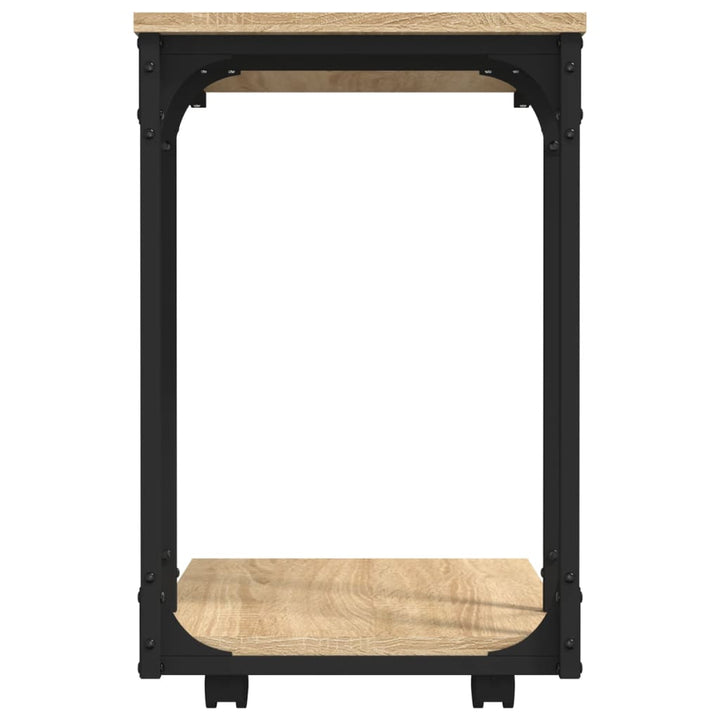 Sidobord Med Hjul Sonoma-Ek 50X35X55,5 Cm Konstruerat Trä