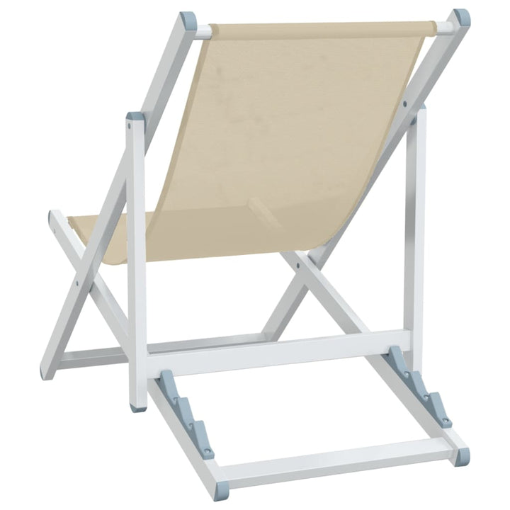 Strandstolar Hopfällbara 2 St Gräddvit Aluminium Och Textilen