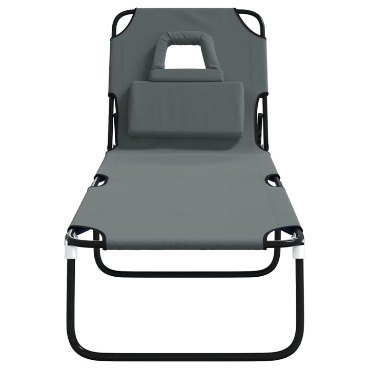 Solsäng Fällbar Oxfordtyg &amp; Pulverlackerat Stål