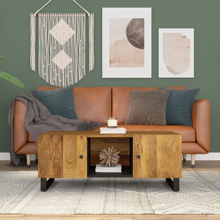 Soffbord 100X54X40 Cm Massivt Mangoträ Och Konstruerat Trä